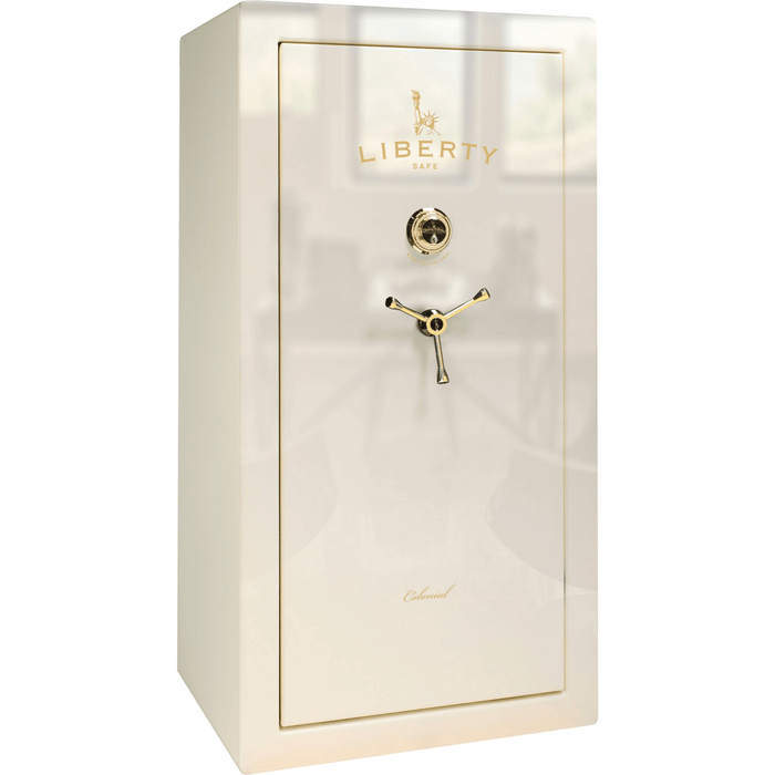 Colonial Series | Level 4 Security | 75 Minute Fire Protection | 30 | DIMENSIONS: 60.5"(H) X 36"(W) X 22"(D*) | White Gloss Brass | Mechanical Lock